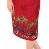 LA LEELA Women's Summer Wrap Cover Ups Spaghetti strap Dress L-XL Red Tree - 2 of 2