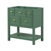 VYNXARIA 30'' Green & Gold Bathroom Vanity - Free Standing with 5 Drawers - 3 of 4