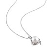 EVERLY JEWELRY | Sterling Silver 8.5-9mm Cultured Freshwater Pearl and Diamond Accent Heart Pendant with Chain, 18" - 2 of 4