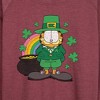 Women's - Garfield - Rainbow Shamrocks Lightweight French Terry Wide Neck Long Sleeve Shirt - 2 of 4