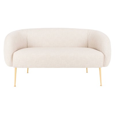 Alena Poly Blend Loveseat Off-White - Safavieh