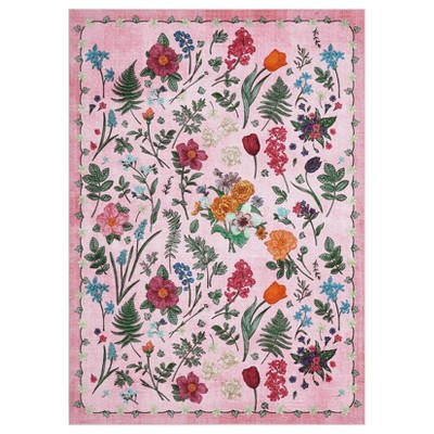 homfan Colorful Color Floral Door Mat Indoor Entrance Non-Slip Soft Oriental Vintage Carpet Kitchen Entryway Bedroom Corridors Indoor