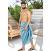 HAPPY BAY Men's Cover Up Casual Vacation Beach Holidays Summer Long Swim Trunk Swimwear for Men Beachwear Pareo One Size Blue Stripe - 4 of 4