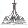 Toltec Lighting Zilo 4 - Light Chandelier in  Graphite with 7" Pewter Art Glass Shade - 2 of 2