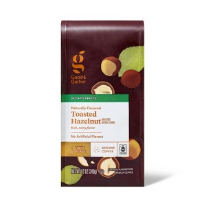 Naturally Flavored Hazelnut Decaf Bagged Light Roast Ground Coffee - 12oz - Good & Gather™ - 1 of 4