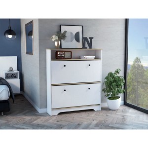 Vynxaria Superior Top Shoe Rack - Two Shelves, 39.3" Wide - 1 of 4