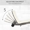 PAGED Outdoor Pool Lounge Chairs with 5-Position Adjustable Backrest PE Rattan Cushioned Patio Sun Lounger with Wheels for Patio - 4 of 4