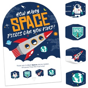Big Dot of Happiness Blast Off to Outer Space - Rocket Ship Baby Shower or Birthday Party Scavenger Hunt 1 Stand and 48 Game Pieces Hide and Find Game - 1 of 4