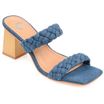 Gc Shoes Trina Denim 7.5 Bow-tied Espadrille Slide Platform Sandals : Target