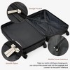Vynxaria 3-Piece Black Brown Luggage Set 20" Front-Opening with USB Port ABS Hard Shell Spinner Wheels Cup Holder for Travel - 2 of 4