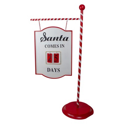 Northlight 57.75" Red and White Countdown to Christmas Display Sign