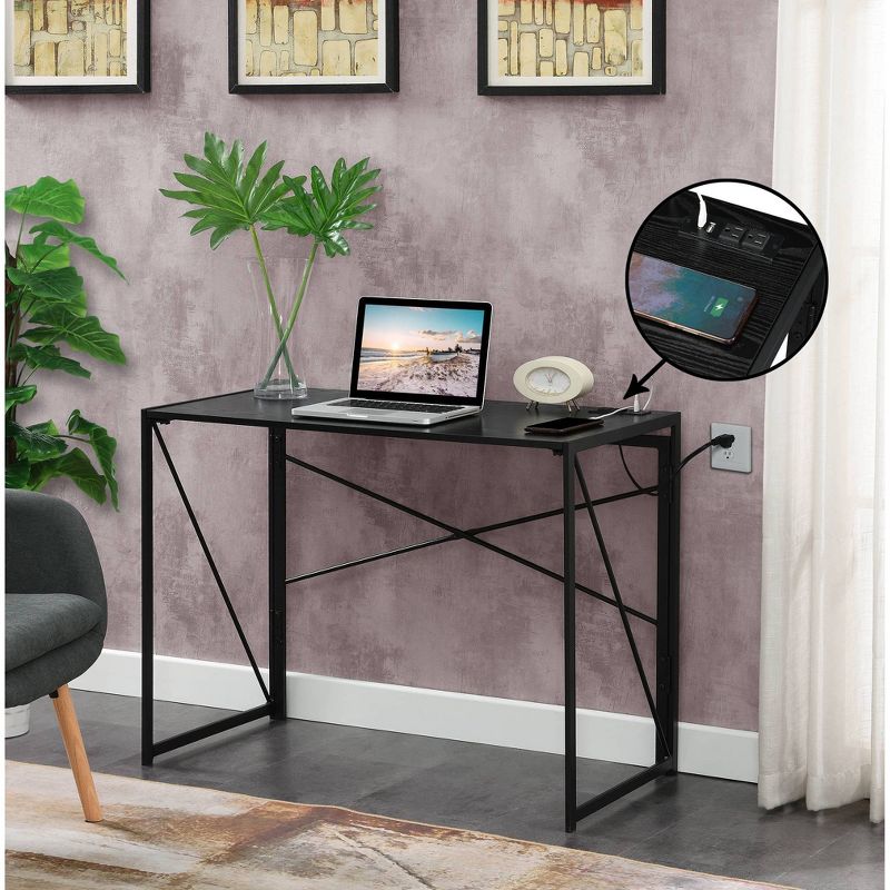 Extra Folding Desk with Charging Station - Breighton Home, 3 of 12