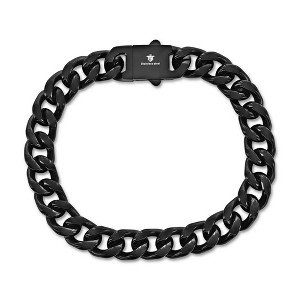 Metallo Stainless Steel 10mm Cuban Link Bracelet - Black Plated - Black - 8.5 Inch - 1 of 4