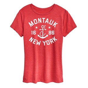 Women's - Instant Message - Montauk New York Short Sleeve Graphic T-Shirt - 1 of 4