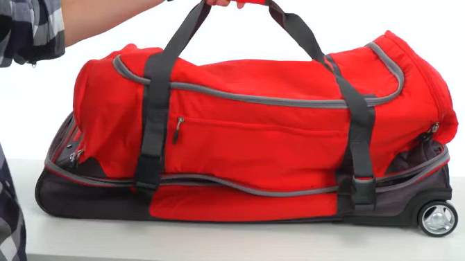 High Sierra Fairlead Drop Bottom Wheeled Duffel Bag with Handle, 2 of 9, play video