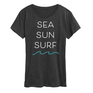 Women's - Instant Message - Sea Sun Surf Short Sleeve Graphic T-Shirt - 1 of 4
