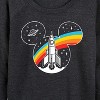 Women's - Disney - Retro Space Ear Silhouette with Rocket Lightweight French Terry Wide Neck Long Sleeve Shirt - 2 of 4