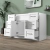Bath Vanity Cabinet without Top 48 in. W x 21.5 in. D x 33.5 in. H Bathroom Vanity in White with Brushed Nickel Handle - 4 of 4