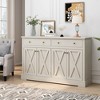 Okak Vintage Sideboard Buffet, Storage Cabinet with 4 Doors & 2 Drawers, Coffee Bar Cabinet for Kitchen Living Room Bedroom - 2 of 4