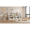 NicBex Bookcases for Living Room 2-tier 35.5" W Toy Storage Organizer Wood Display Bookcase with 4 Compartments for Bedroom Playroom - 2 of 4