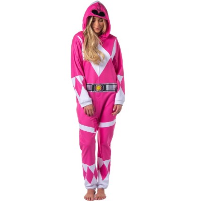 Power Rangers Womens' Pink Character Union Suit Costume Sleep Pajama  (XXL/XXXL) Pink