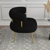 SEYNAR Modern Glam Upholstered Comfy Open-Back Accent Vanity chair with Golden Legs,Black,27.16''W*25.19''D*27.55''H - 3 of 4