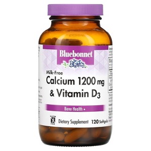 Bluebonnet Nutrition Milk-Free Calcium & Vitamin D3, 1,200 mg, 120 Softgels (600 mg per Softgel) - 1 of 3