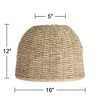 Springcrest 5" Top x 16" Bottom x 12" High x Lamp Shade Replacement Medium Drum Round Coastal Tropical Woven Husk Harp Finial - 4 of 4