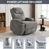 GustoWave Power Lift Recliner Chair for Adult, Massage & Heat, Side Pockets, 2 Cup Holders for Living Room, Striped Corduroy - 4 of 4