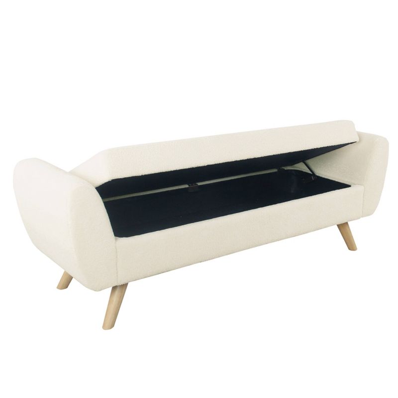 HomePop Modern Boucle Storage Bench with Wood Legs , 2 of 12