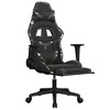 vidaXL Massage Gaming Chair with Footrest, Black&Camouflage, Faux Leather - 3 of 4