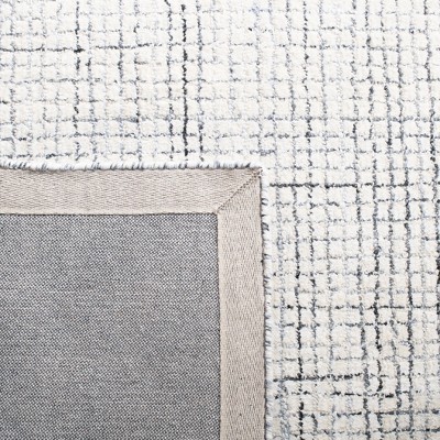 Ivory and Grey Abstract Hand-Tufted Wool Area Rug, 8' x 10'