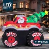 Joyfy 7 FT Long Christmas Inflatable Decoration, Santa Driving Truck with Christmas Tree Inflatable with LEDs for Xmas Party Outdoor Yard Decoration - 2 of 4