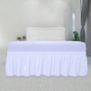 Wrap Around Ruffled Bed Skirt, 22 Drop, Easy To Put on, Dust Ruffles, White 37"x72"X22" - 2 of 4