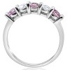 Pompeii3 1Ct Pink Diamond 5-Stone Anniversary Wedding Ring 14k White Gold EX3 Lab Created - 4 of 4
