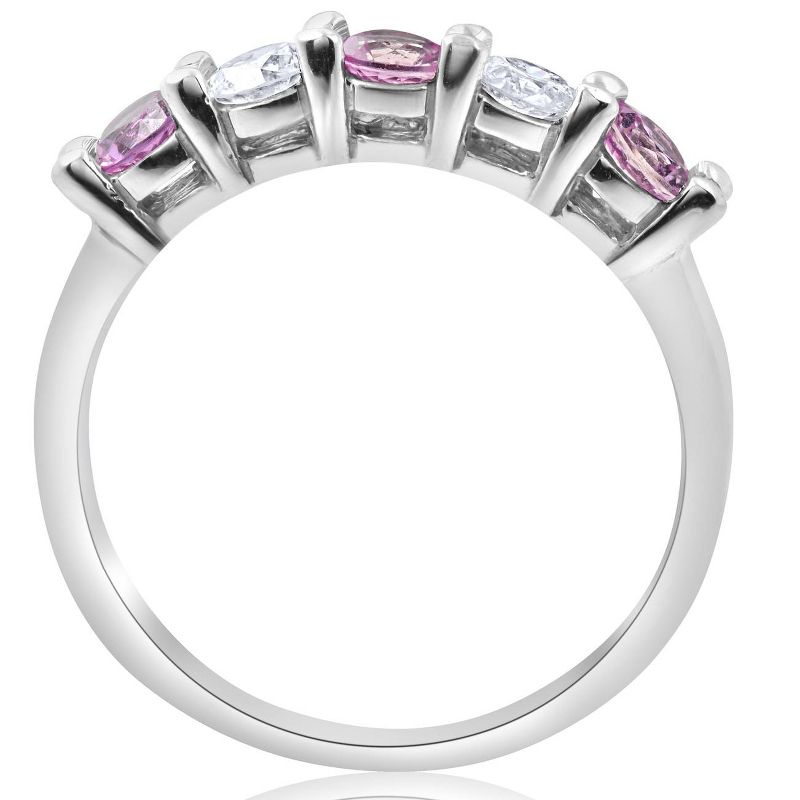 Pompeii3 1 ct Pink Sapphire & Diamond Ring 14K White Gold, 4 of 6