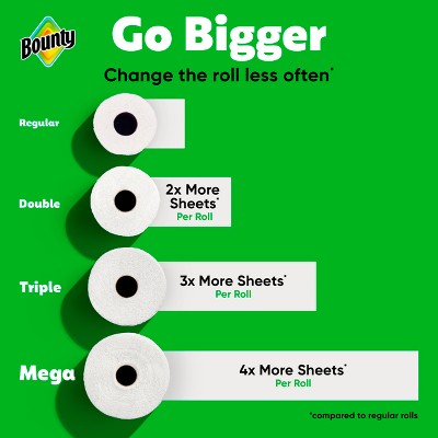 Bounty Select-A-Size Paper Towels - 6 Mega XL Rolls - 2-Ply - 185 Sheets
