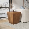 POVISON 17.72" Walnut Veneer Side Table, Modern Square Drum Side Table, for Living Room - 2 of 4