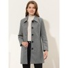 Allegra K Women's Collar Long Sleeve Single Breasted Winter Long Coat - 3 of 4