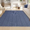 Neutral Boho Area Rug, Striped Soft Ultra-Thin Non-Slip Washable Carpet for Living Room, Bedroom, Nursery, Dining Room - 2 of 4