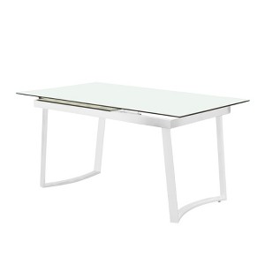 Iohomes Hollie Contemporary Tempered Glass Dining Table White - HOMES: Inside + Out