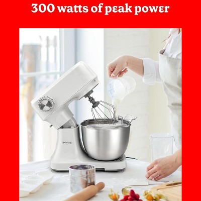 White 3.7-Qt Electric Stand Mixer with 10 Speeds