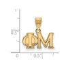 Black Bow Jewelry 14k Yellow Gold Plated Sterling Silver Phi Mu Greek Life Medium Pendant - 2 of 3