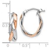 Black Bow Jewelry 14k White Gold & Rose Rhodium-Plated Braided Oval Hoop Earrings, 20mm - 4 of 4