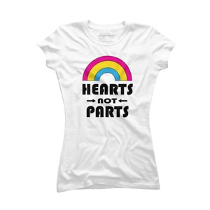 Adult Design By Humans Hearts Not Parts Pride By TheRandom T-Shirt - 1 of 2