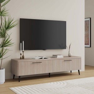 GDFStudio Rowan 69" Mid-Century Modern Wood TV Stand with Fluted Drawers - 1 of 4