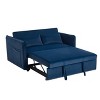 Airsurfer 3-in-1 Convertible Velvet Sleeper Sofa Bed with 2 Pillows, 55" Futon Couch with Adjustable Backrest and Side Pockets for Living Room - 3 of 4