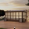 Mondawe Lean to Sunroom 10x14FT, Wall Mounted Solarium with Sloping Polycarbonate Roof, Detachable Screens and 2 Lockable Sliding Doors - 2 of 4