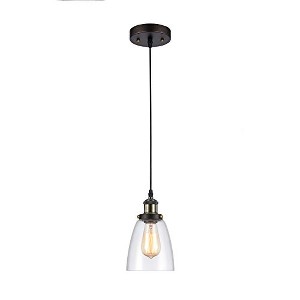 Chloe Lighting Manette Industrial-Style 1 Light Rubbed Bronze Ceiling Mini Pendant 6" Shade - 1 of 2