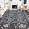 Washable Modern Geometric Rug Non Slip Low Pile Rug Soft Contemporary Throw Floor Cover Foldable Indoor Carpet for Living Room Bedroom Playroom - 3 of 4